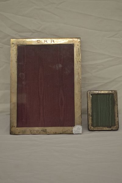 2 STERLING SILVER PICTURE FRAMES 7"x9" AND 3"x4": 2 STERLING SILVER PICTURE FRAMES 7"x9" AND 3"x4"