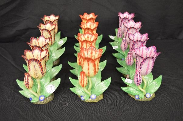 12 STANLEY HOLMES PORCELAIN TULIP VASES: 12 STANLEY HOLMES PORCELAIN TULIP VASES; 5.5"