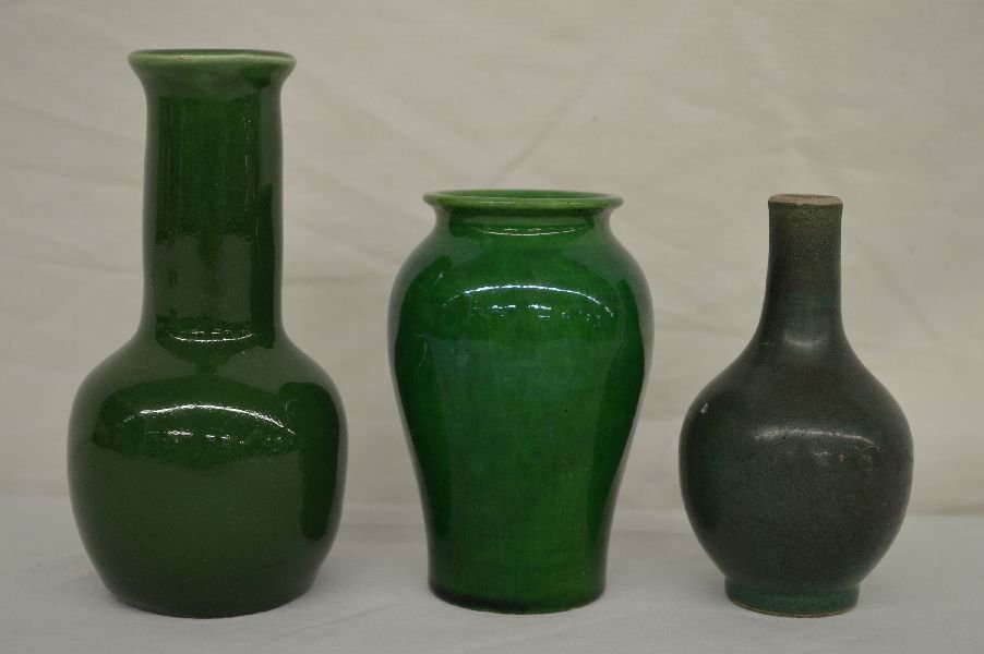 3 GLAZED MINI VASES 5" AND SMALLER (1 of 2)