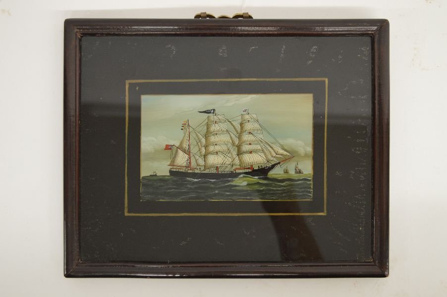 CHINESE EXPORT REVERSE PAINTING ON GLASS OFF AN ENGLISH (1 of 3)