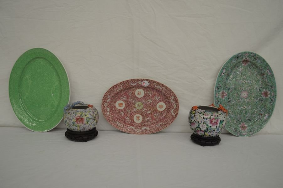 5 PIECES FAMILLE ROSE PORCELAIN 14" (1 of 5)