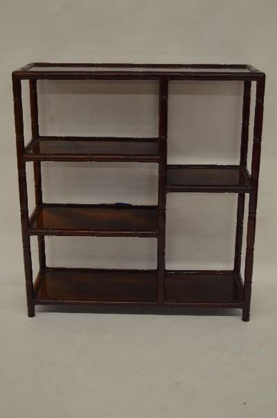 BAMBOO FORM ROSEWOOD DISPLAY SHELF 36" X 33"; 22255 (1 of 1)