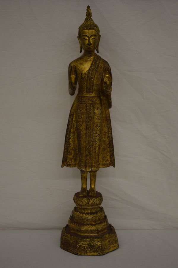 GILT BRONZE BUDDHA 25 1/2" (1 of 3)