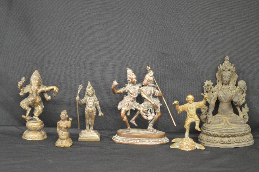 6 BRONZE DEITY FIGURES 8 1/2" AND SMALLER (1 of 7)