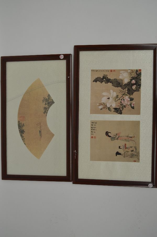 CHINESE WATER COLOR FAN PAINTING AND TWO OTHER WATER (1 of 6)