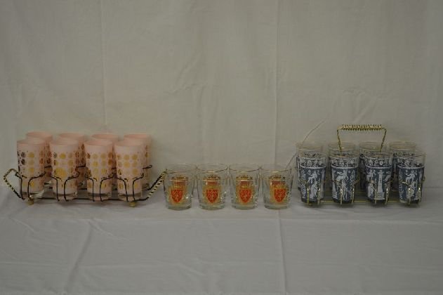 3 SETS FUNKY VINTAGE COCKTAIL GLASSES (1 of 5)