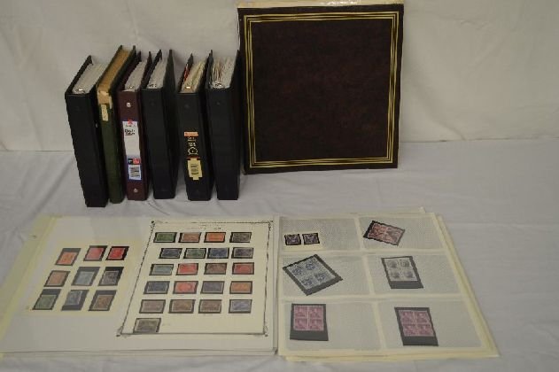 7 ALBUMS OF STAMP SINGLES AND BLOCKSETS 1857-1960 (1 of 5)