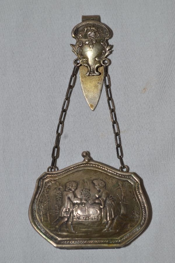 CONTINENTAL STERLING CHATELAINE CHANGE PURSE 5 1/4" X: CONTINENTAL STERLING CHATELAINE CHANGE PURSE 5 1/4" X 3"