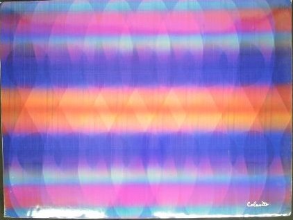 MICHAEL COLAVITO OP ART PRINT ON PAPERBOARD BY (1 of 2)