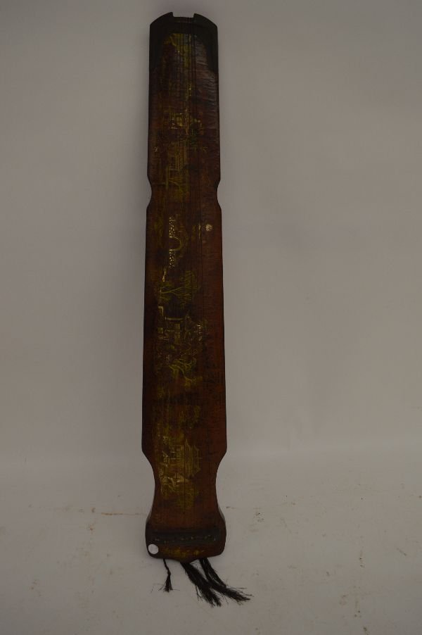 ANTIQUE LACQUERED CHINESE STRINGED INSTRUMENT 47" (1 of 3)