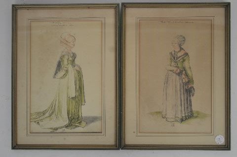 2 19TH CENTURY HAND COLORED ALBRECT DURER PRINTS; 12" x (1 of 7)