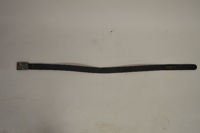 TOM WILLET TURQUOISE & STERLING BELT BUCKLE, SIGNED (1 of 3)