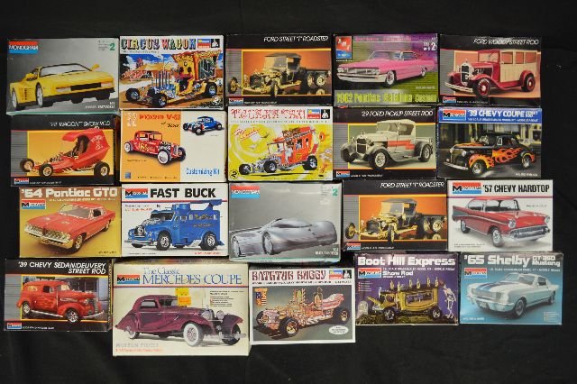 20 MONOGRAM UNMADE MODEL HOT RODS/MUSCLE CARS MOSTLY: 20 MONOGRAM UNMADE MODEL HOT RODS/MUSCLE CARS MOSTLY 80'S-90'S