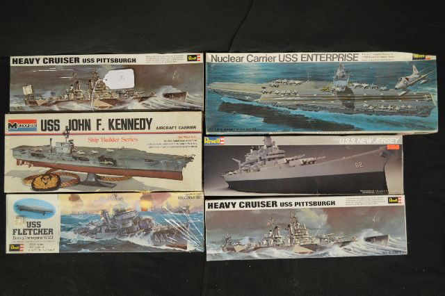 6 VINTAGE UNMADE SHIP MODELS: 6 VINTAGE UNMADE SHIP MODELS