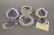 6 AMETHYST GEODES; 5" AND SMALLER