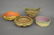 3 ROSEVILLE POTTERY PIECES AND ONE WELLER PIECE; 10.5"D