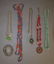 6 PIECES VINTAGE COSTUME JEWELRY, CZECH GLASS PENDANT