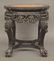 ANTIQUE CARVED WOOD AND MARBLE CHINESE LAMP TABLE