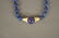 14K GOLD LAPIS EARRING AND NECKLACE SET; 26"L - 2