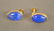 14K GOLD LAPIS EARRING AND NECKLACE SET; 26"L - 3