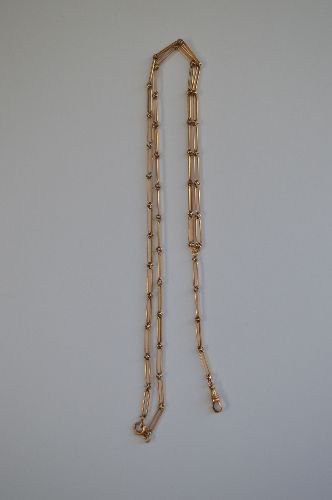 14K GOLD ANTIQUE WATCH CHAIN 8 grams (1 of 2)