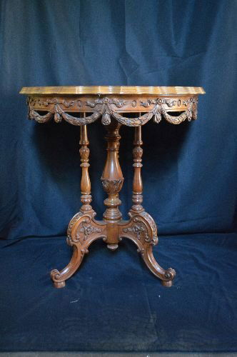 CARVED FANCY VICTORIAN LAMP TABLE; 29" x 26" (1 of 5)