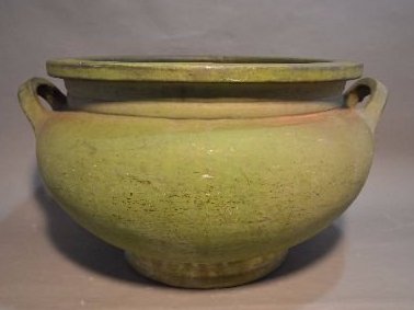 RARE HUGE WELLER COPPERTONE MATTE GREEN PLANTER  18"D (1 of 4)