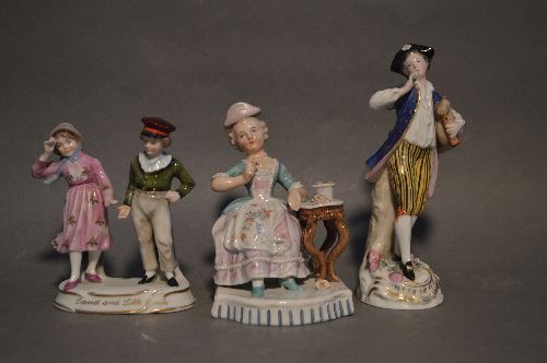 3 19TH CENTURY GERMAN FIGURAL GROUPS; 7 1/2" AND (1 of 6)