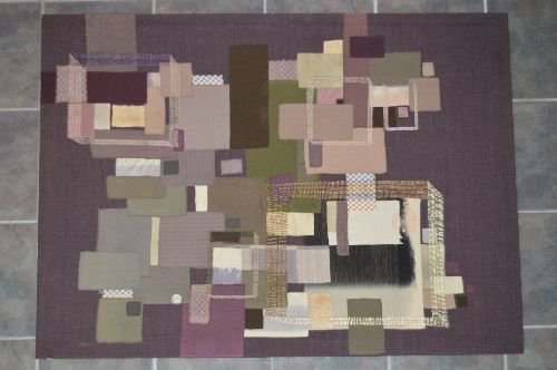 FABRIC ART LANDSCAPE, BY JANE CHAPMAN: FABRIC ART LANDSCAPE, BY JANE CHAPMAN; 50" x 36 1/2"