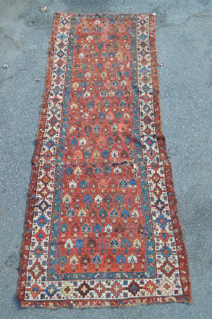 19TH CENTURY CAUCASIAN HALL RUNNER IN 2 PIECES; 130" x (1 of 4)