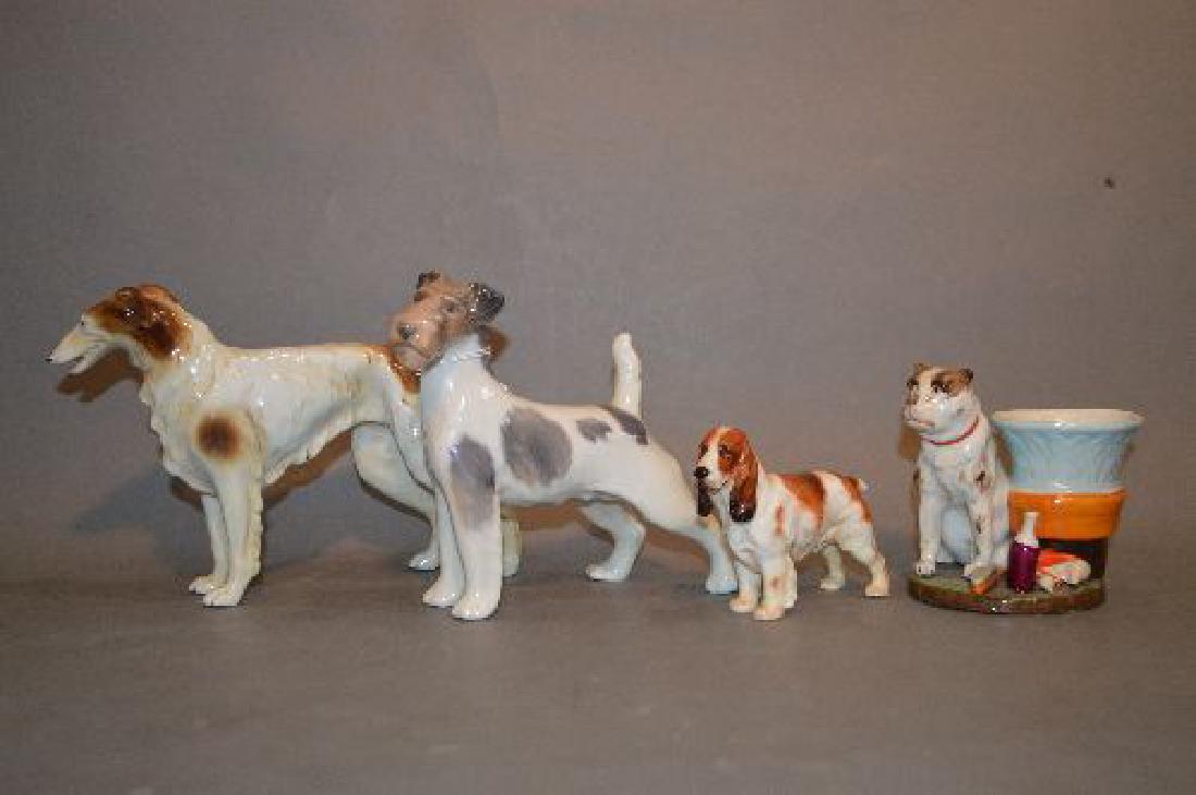 4 ANTIQUE DOG FIGURINES, ROYAL DOULTON, STRAFFORD (1 of 2)