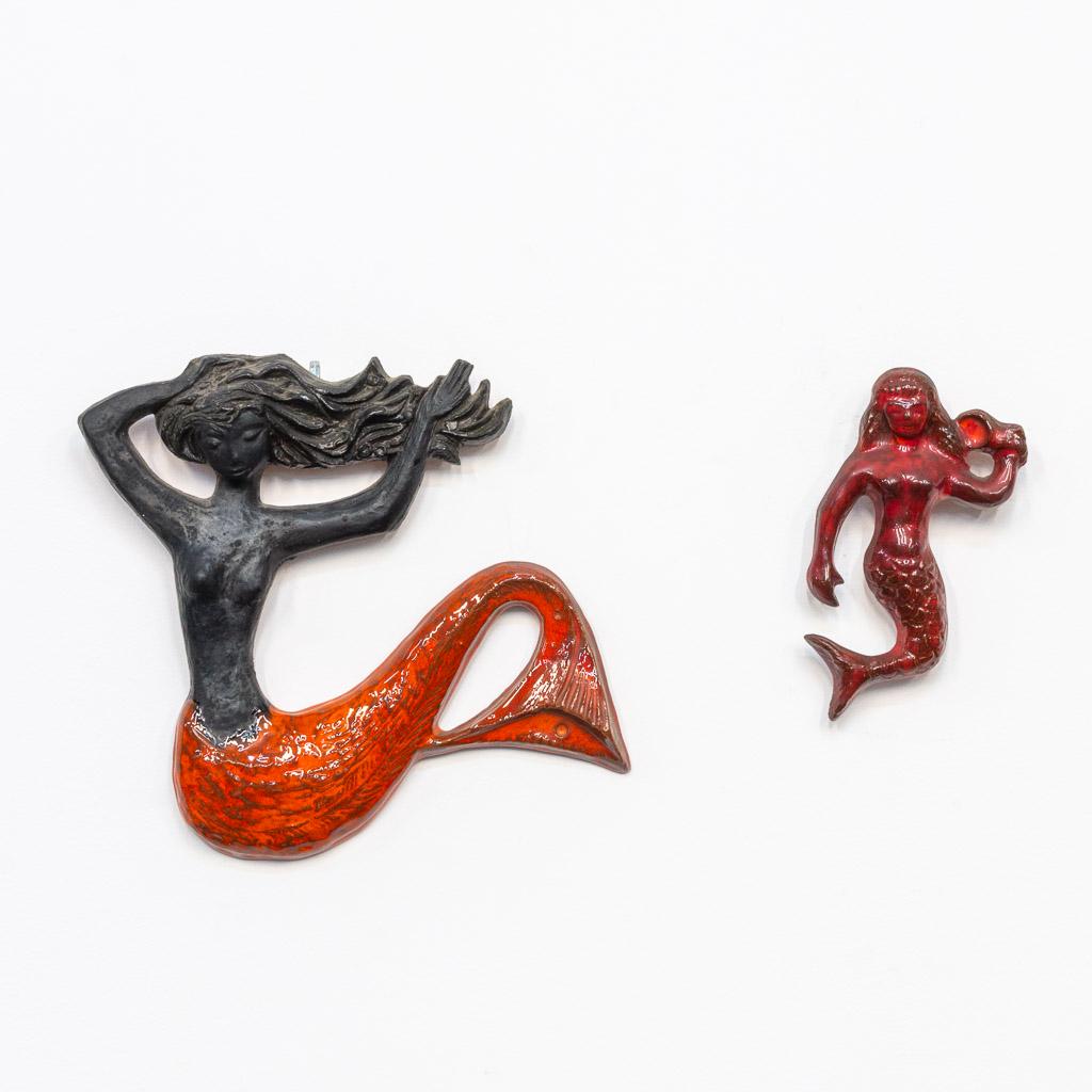 Elie VAN DAMME (1928) for Amphora, a coolection of: Elie van Damme for Amphora, Set of Ceramic Mermaids. 'Amphora - Rogier Vandeweghe Ceramics 1957-1975' - Marc Heiremans p.185. (34 x 31 cm)