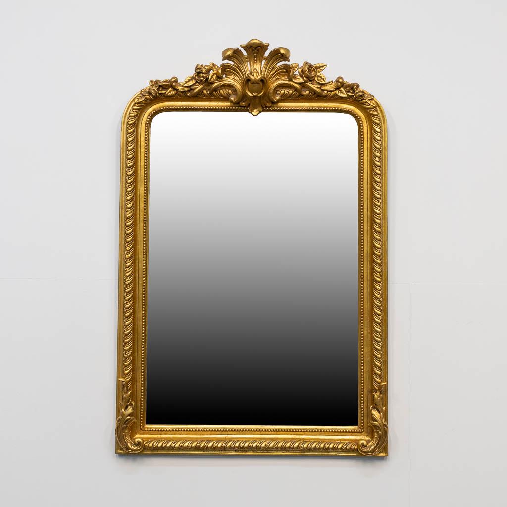 A Large Mirror in Louis XV style, gilt sculptured wood (1 of 11)