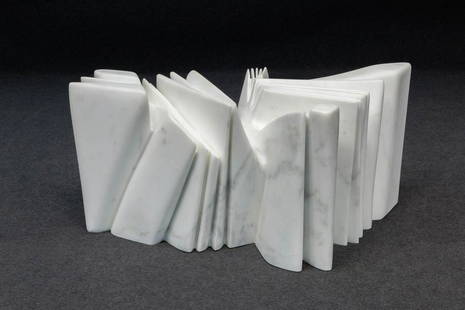 Pablo Atchugarry (1958) Abstract sculpture made of: Pablo Atchugarry (1958) No title, an abstract sculpture made of white carrara marble. (56 x 95 x 41 cm)"Atchugarry, Catalogo Generale della scultura - 2006 92"