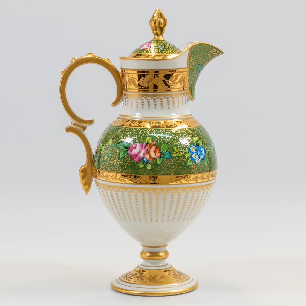 A pitcher with lid and hand-painted flower decor, (1 of 17)