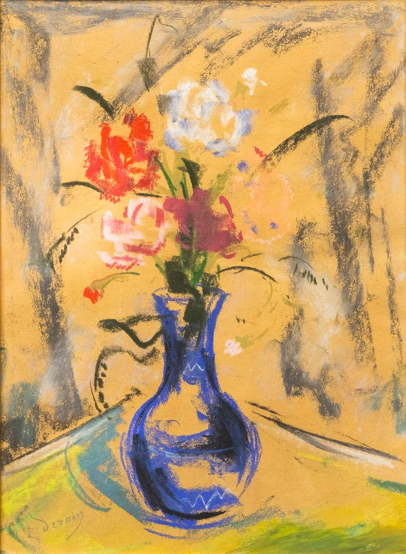 After Andre DERAIN (1880-1954) Flower still life,: After Andre DERAIN (1880-1954) Flower still life, mixed media. (27 x 37 cm)