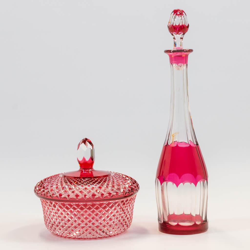 A carafe and candy jar made of cut crystal and Val (1 of 9)