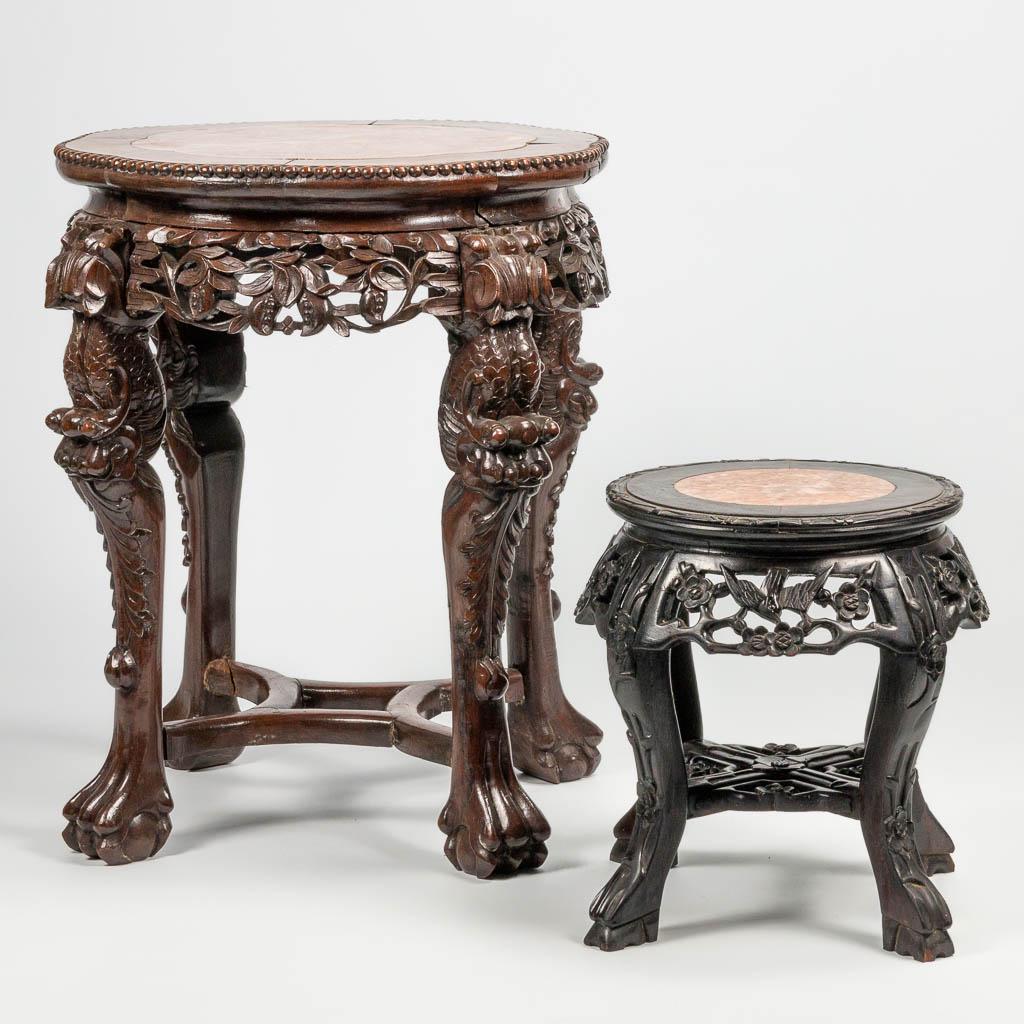 A collection of 2 side tables made of Chinese hardwood (1 of 20)