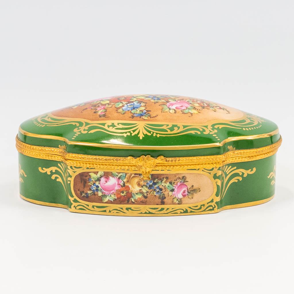 A porcelain trinklet box mounted with bronze and (1 of 13)