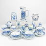 An assembled collection of blue-white Delft porcelain.