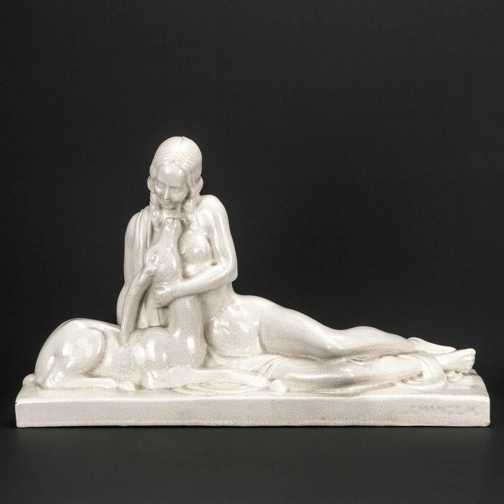 Charles LEMANCEAU (1905-1980) a ceramic art deco statue (1 of 14)