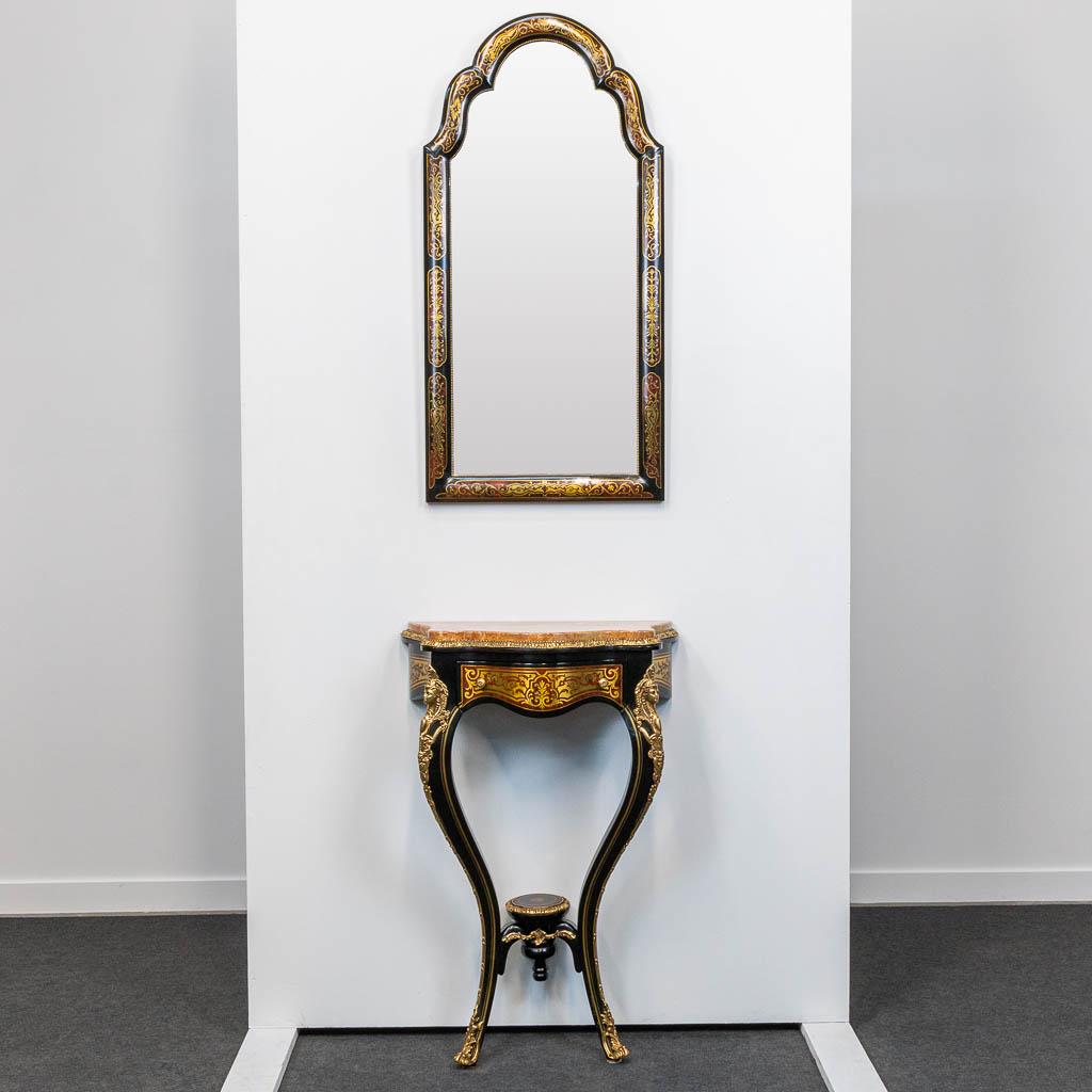 A console table with mirror, with faux tortoiseshell (1 of 6)