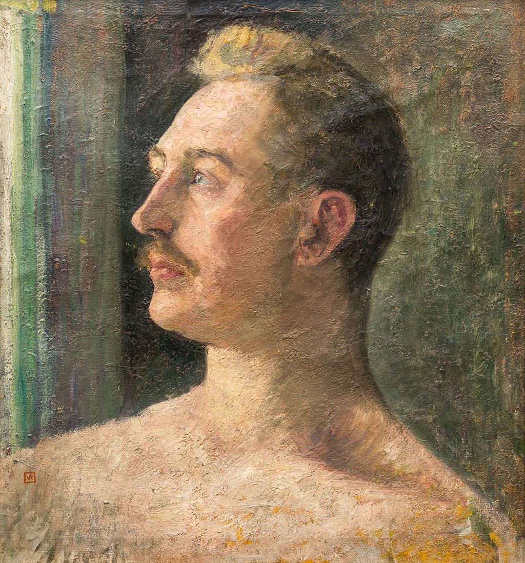 A portrait of a man, painted oil on canvas after Theo: A portrait of a man, painted oil on canvas after Theo VAN RYSSELBERGHE (1862-1926) (45 x 49 cm)
