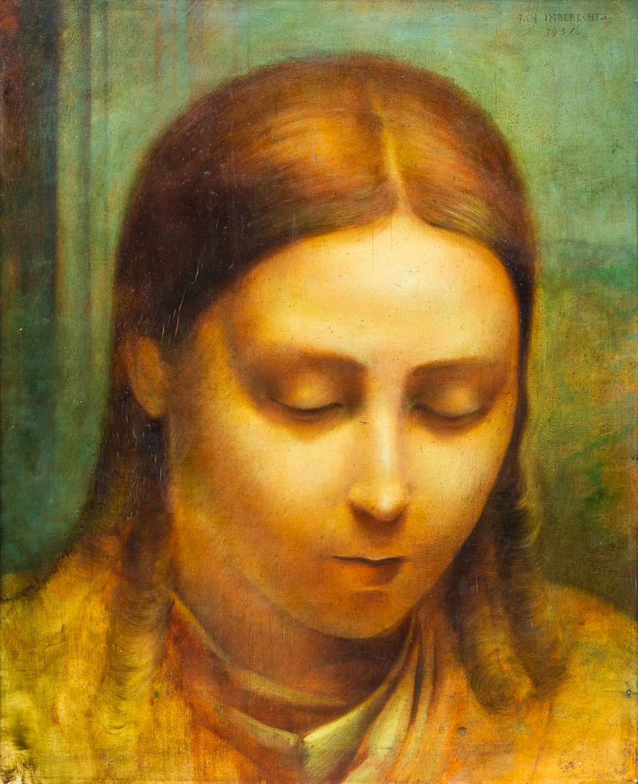 Jan IMBRECHTS (1910-1978) 'Young lady' oil on panel. (1 of 5)