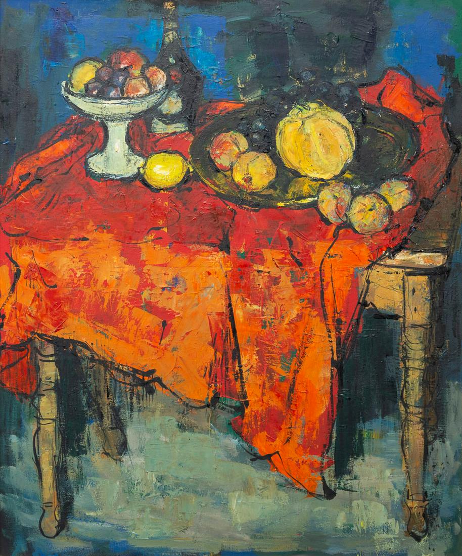 Rene Alphonse VAN DEN BERGHE (1940) Abstract Still: Rene Alphonse VAN DEN BERGHE (1940) Abstract Still life, oil on canvas. (100 x 120 cm)