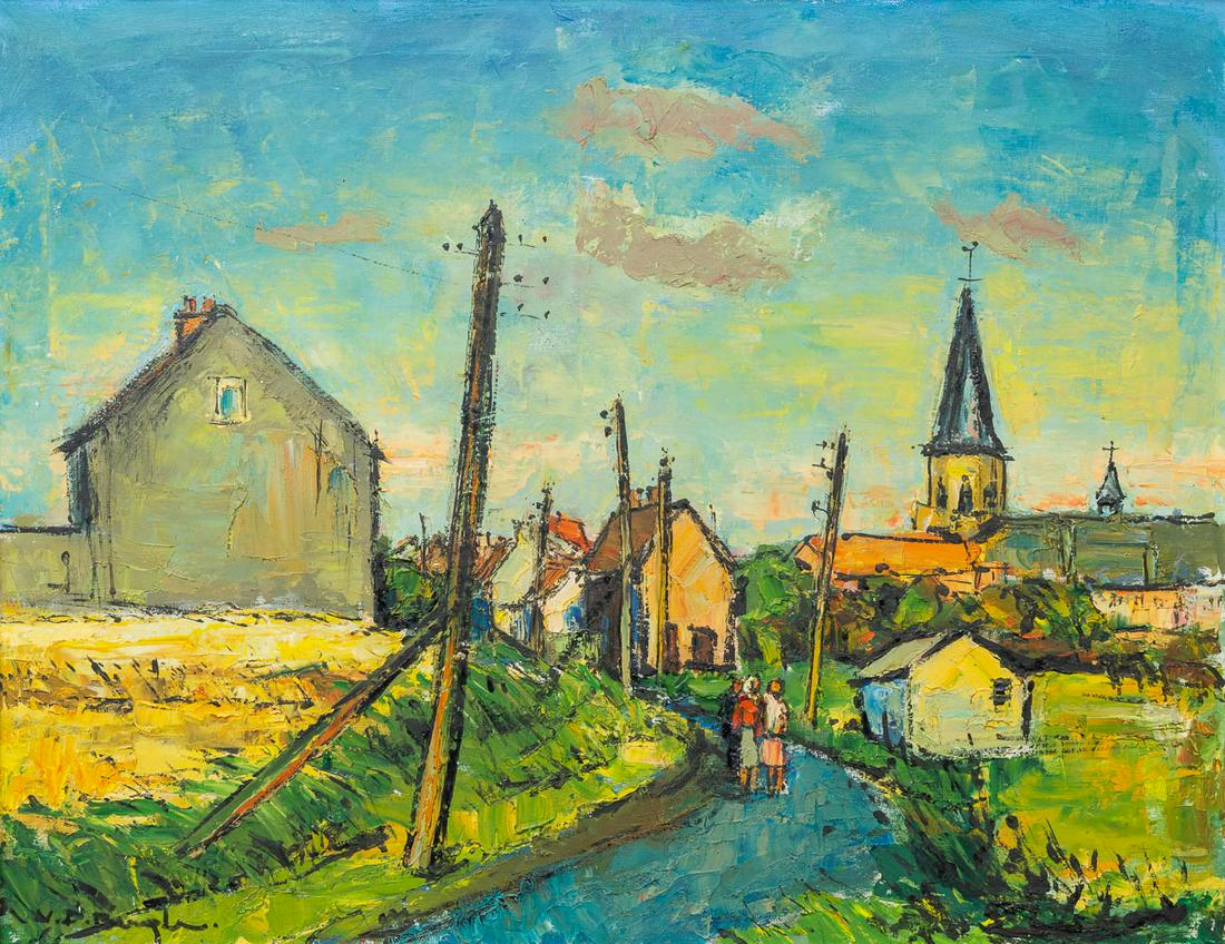 Rene Alphonse VAN DEN BERGHE (1940) A landscape, oil on: Rene Alphonse VAN DEN BERGHE (1940) A landscape, oil on canvas. (70 x 60 cm)