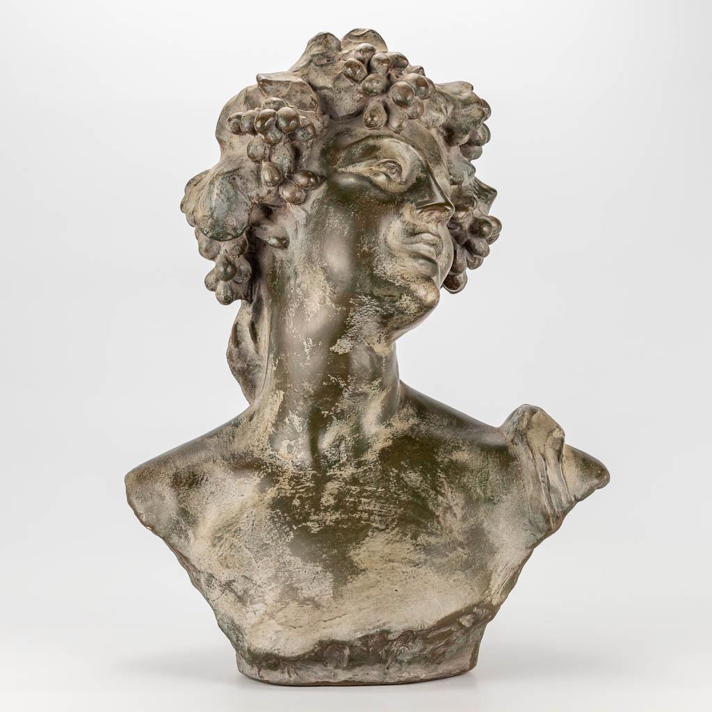 Jef LAMBEAUX (1852-1908) a bust made of plaster: Jef LAMBEAUX (1852-1908) a bust made of plaster, marked. (24 x 41 x 56 cm)