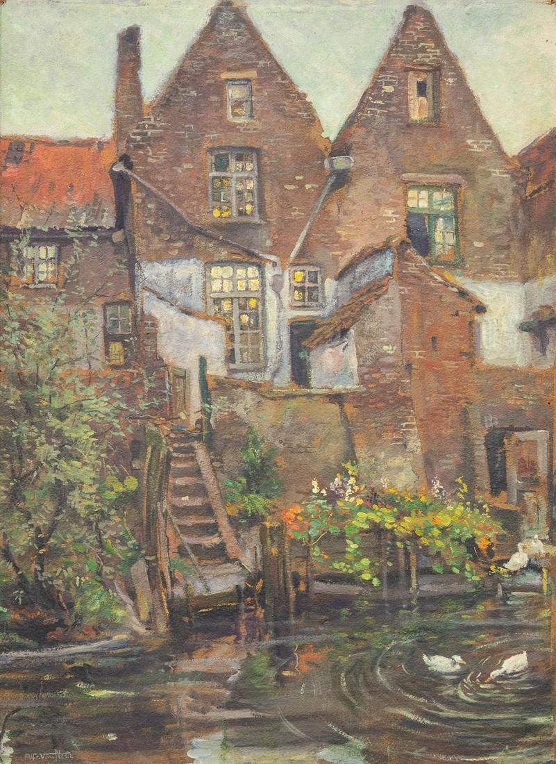Alfred VAN NESTE (1874-1969) 'A view of Bruges' a (1 of 6)