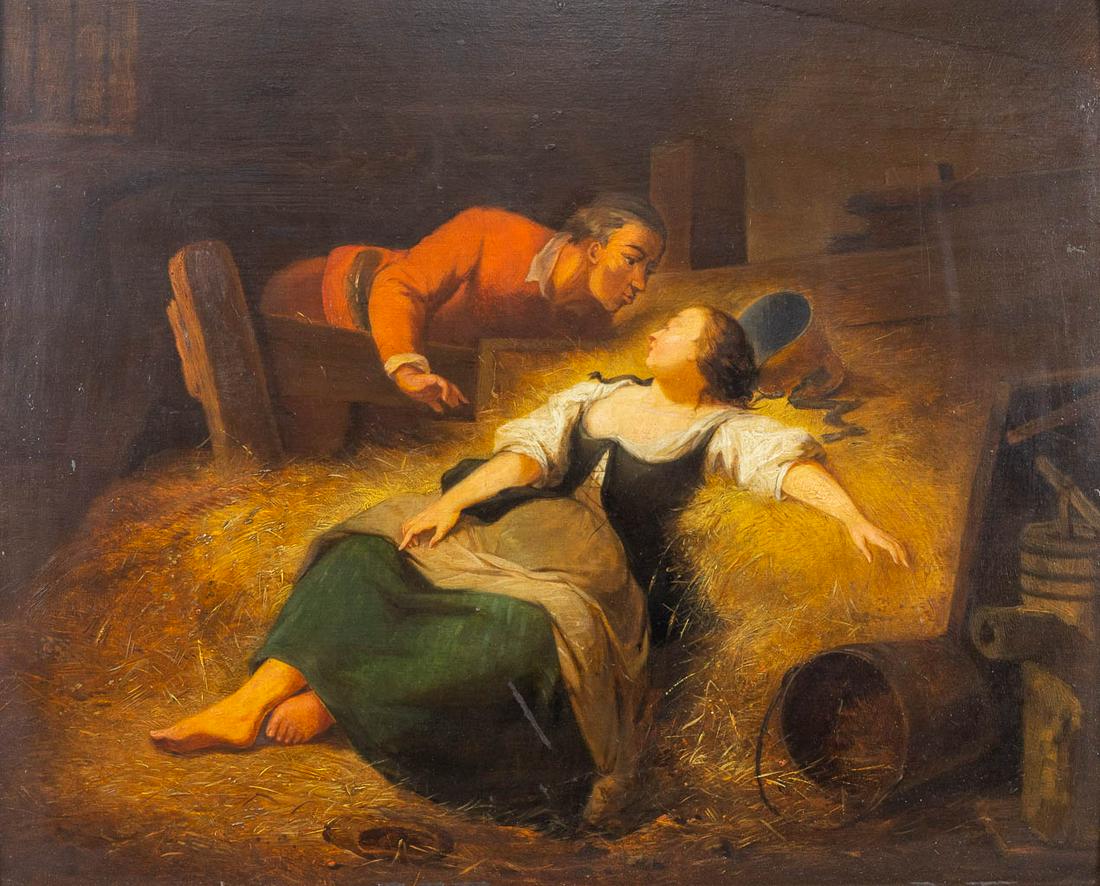 August DE WILDE (1819-1886)(attr.) 'Romantic scene in (1 of 5)