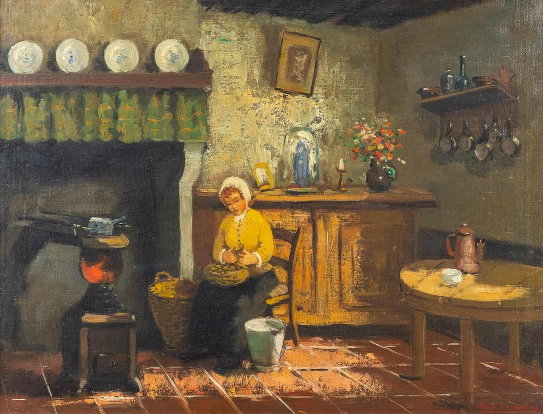 Jan HAVERKAMP (XIX-XX) 'Interior view' a painting oil (1 of 5)